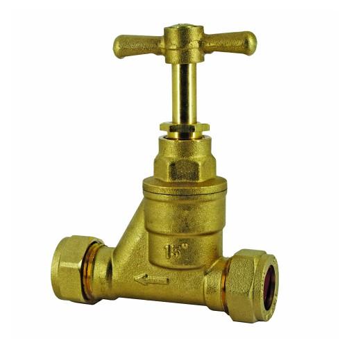 BRASS COMPRESSION STOPCOCK DZR.