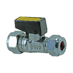 Chrome Straight Compression Mini Reducing Ball Gas Valve