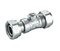 Chrome Compression 15mm X 1/2" Straight Service Valve
