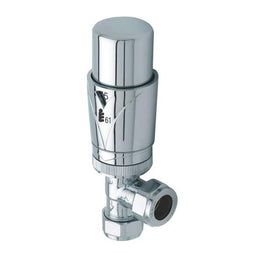 15mm Luxury Chrome Thermostatic Angled Radiator Valve