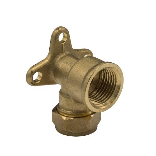 COPPER COMPRESSION FEMALE WALL PLATE ELBOW